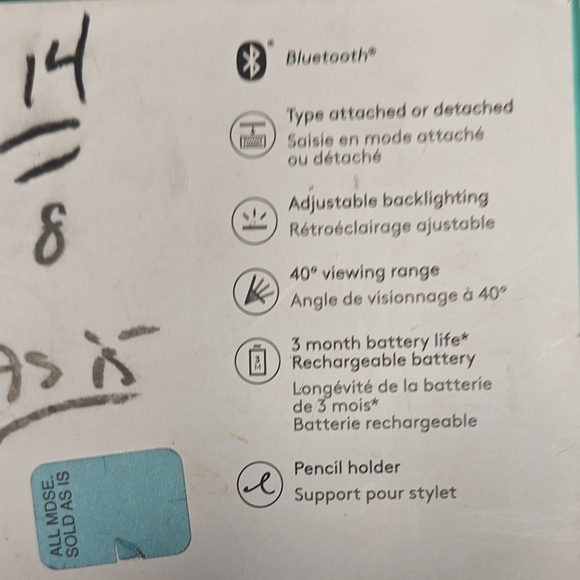 Logitech Slim Combo Black Tablet Keyboard Case - Picture 7 of 7